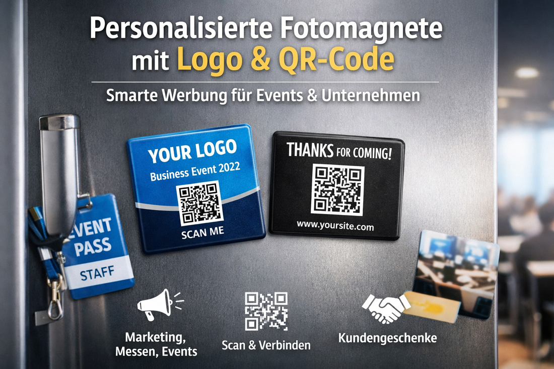 🧲  Werbemagnet mit Logo & QR-Code – smarte Werbung für Events & Unternehmen