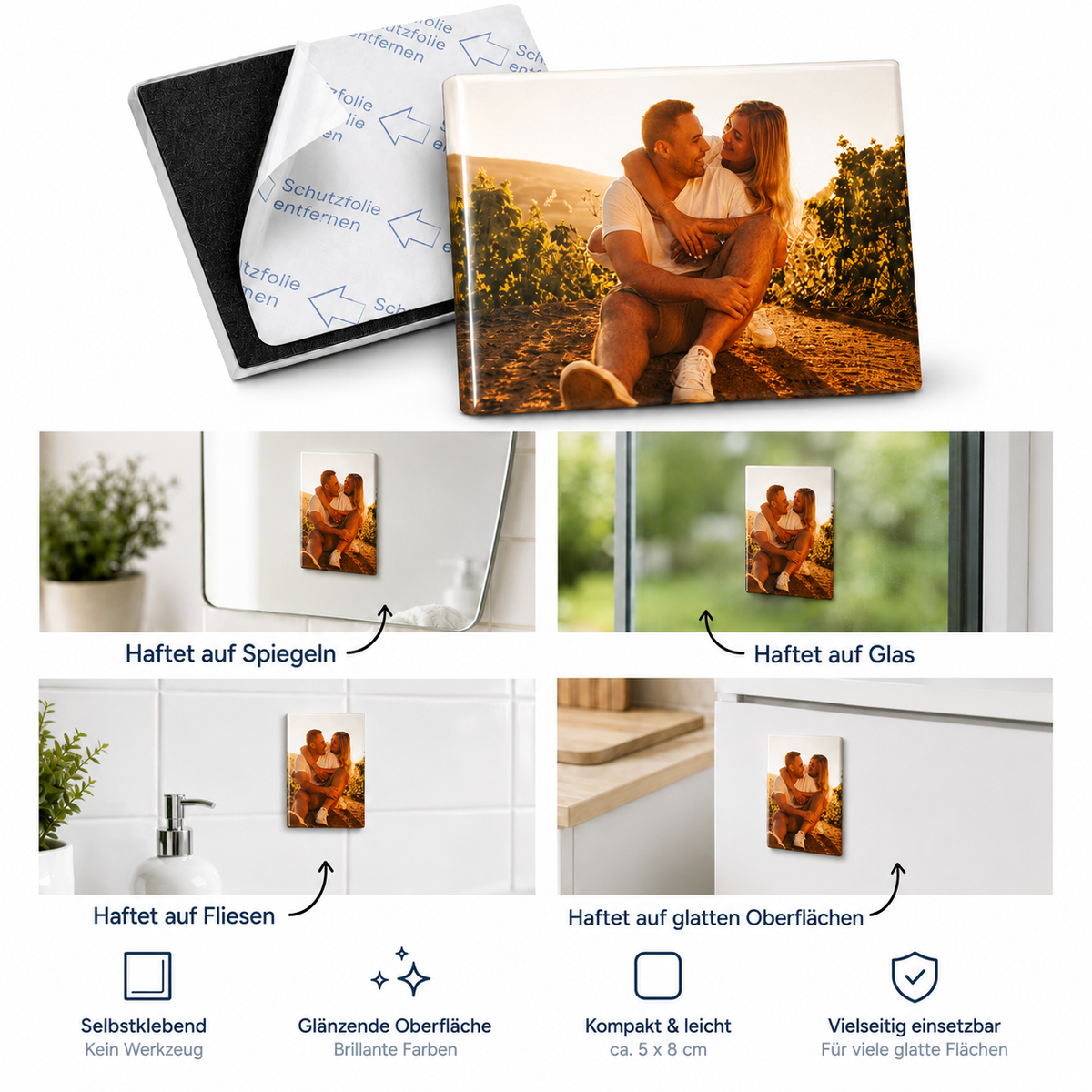 Wiederablösbare Foto-Haftbilder – 5 × 8 cm