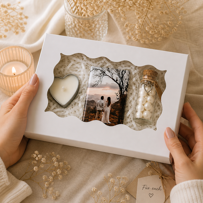 Hochzeits-Gastgeschenk Box 💍 mit Fotomagnet